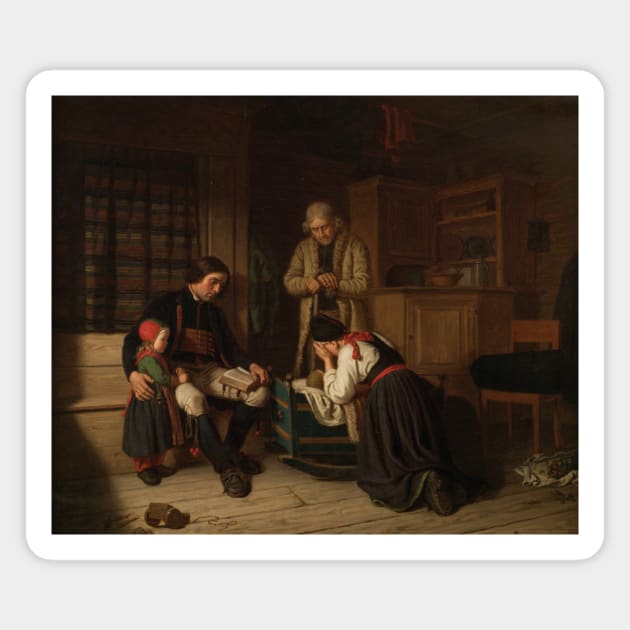 The Last Bed of The Little One by Amalia Lindegren Magnet by Classic Art Stall